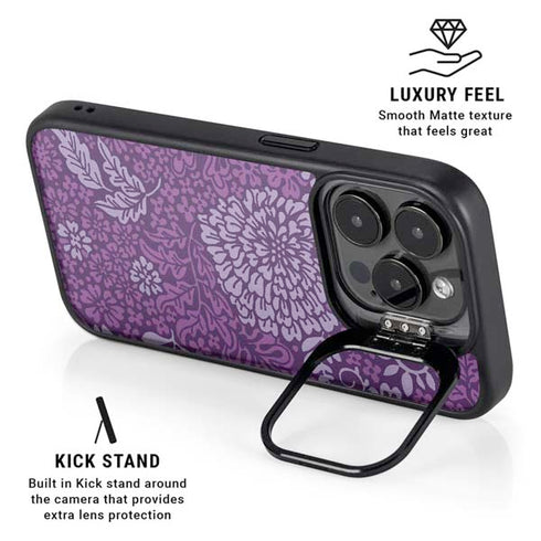 Radiant Orchid Floral iPhone 16 Pro Kickstand Case